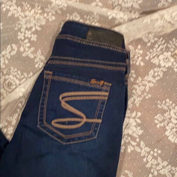 NEW VINTAGE Y2K SEVEN 7 Dark Denim Stretch SKINNY Jeans - Picture 2 of 7